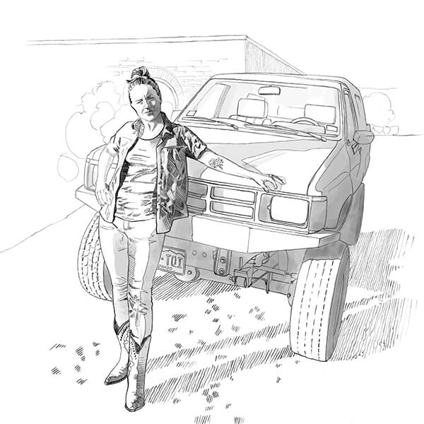 BioVid employee posing next to her truck